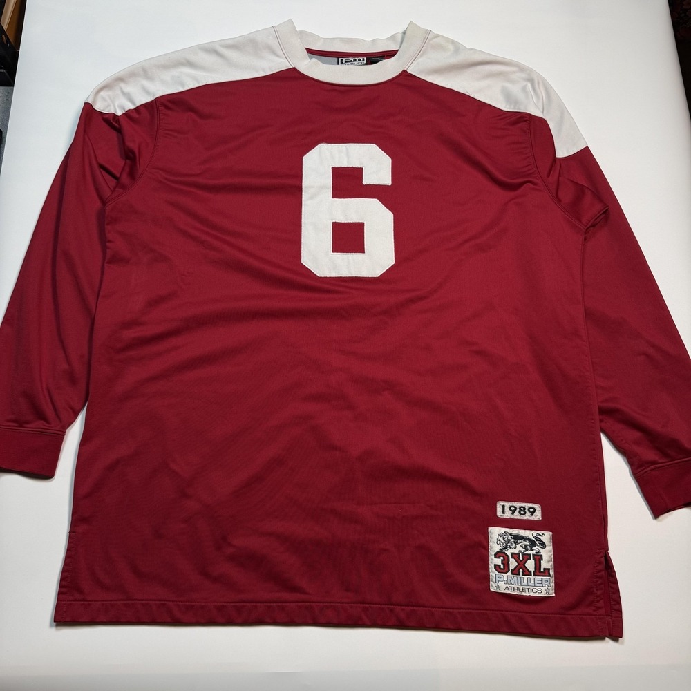 Vintage P. Miller Jersey Mens 3XL Red 6 Football 1989 Stitched Y2K Master P - Picture 1 of 7